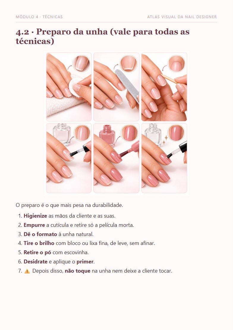 Página 4.2: preparo da unha