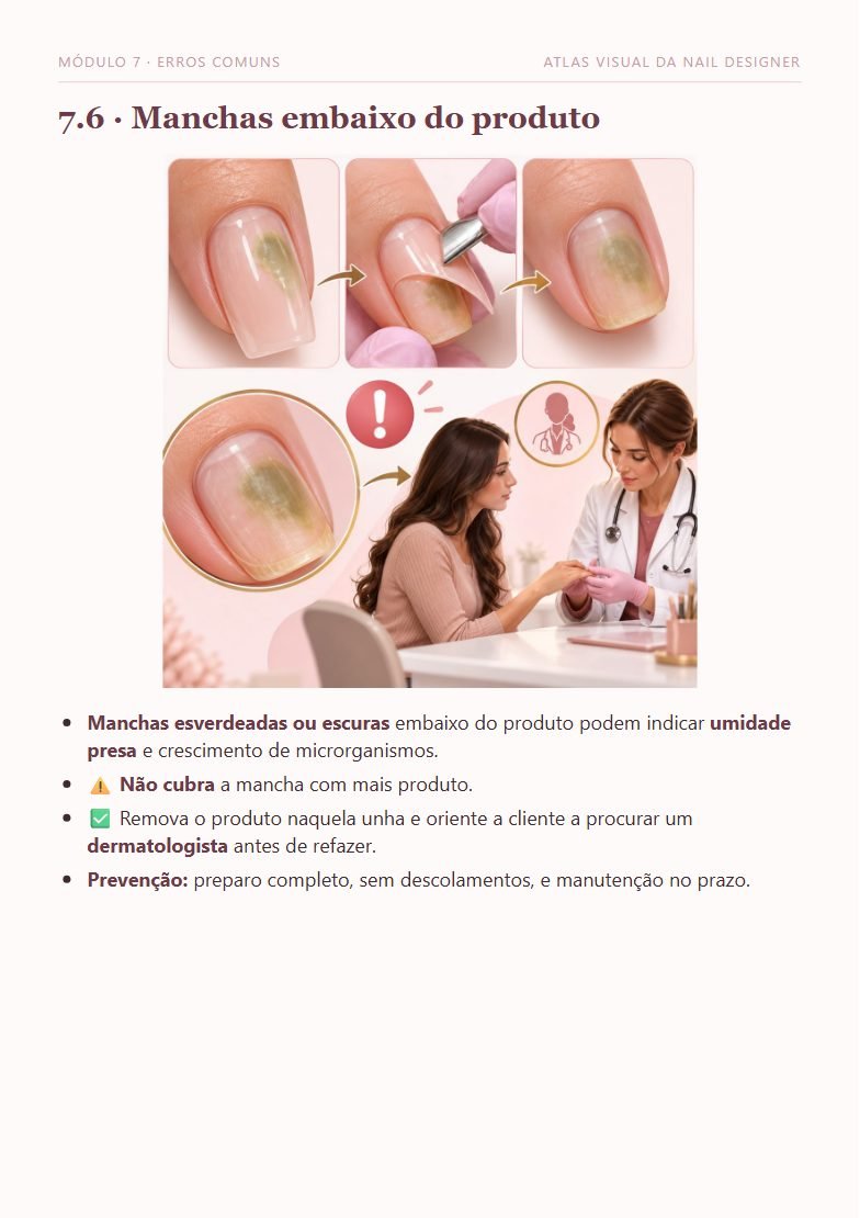 Página 7.6: manchas embaixo do produto